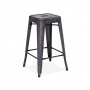 Design Lab MN LS-9102-DGUN Dreux Dark Gunmetal Steel Stackable Counter Stool (Set of 4)