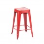 Design Lab MN LS-9102-RED Dreux Glossy Red Steel Stackable Counter Stool (Set of 4)