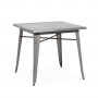 Design Lab MN LS-9120-GUN Dreux Clear Gunmetal Steel Dining Table 30 Inches