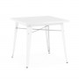 Design Lab MN LS-9120-WHT Dreux Glossy White Steel Dining Table 30 Inches