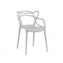 Design Lab MN LS-9600-PLT Masters Polypropylene Platinum Modern Stackable Arm Chair (Set of 4)