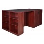 Regency LS2SC2SD8546MH Legacy Stand Up 2 Storage Cabinet and 2 Desk Quad with Bookcase End in Mahogany