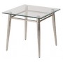 Ave Six MG0922S-NB Clear Tempered Glass Square Top End Table with Nickel Brushed Legs