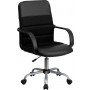Flash Furniture Mid-Back Black Mesh & Leather Chair LF-W-61B-2-GG