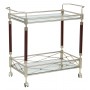 Office Star MLR37-NB Melrose Serving Cart with Clear Tempered Glass and Nickel Brush Frame