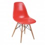 Mod Made MM-PC-016W-Red Paris Tower Side Chair Wood Leg 2-Pack