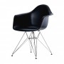 Mod Made MM-PC-018-Black Paris Tower Arm Chair Chrome Leg 2-Pack