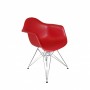 Mod Made MM-PC-018-Red Paris Tower Arm Chair Chrome Leg 2-Pack