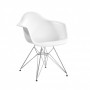 Mod Made MM-PC-018-White Paris Tower Arm Chair Chrome Leg 2-Pack