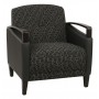 Ave Six MST51-K101-R107 Main Street 2 Tone Custom Onyx and Black Fabric Chair with Espresso Finish Wood Accents