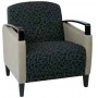 Ave Six MST51-K104-R102 Main Street 2 Tone Custom Cocoa and Java Fabric Chair with Espresso Finish Wood Accents