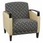 Ave Six MST51-K108-R104 Main Street 2 Tone Custom Steely and Buff Fabric Chair with Espresso Finish Wood Accents
