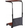 Flash Furniture MT-6288-1-GG Mobile Sit-Down Stand-Up Mahogany Computer Desk with Removable Pouch