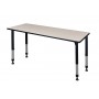 Regency MT6024PLAPBK Kee 60" x 24" Height Adjustable Classroom Table in Maple