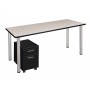 Regency MTSPM6024PLBPCM Kee 60" Single Mobile Pedestal Desk in Maple/Chrome