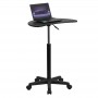 Flash Furniture Height Adjustable Mobile Laptop Computer Desk with Black Top NAN-JN-2792-GG