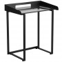 Flash Furniture NAN-YLCD1233-GG Desk with Clear Tempeglass in Black