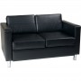 Office Star Pacific Loveseat Black Faux Leather / Vinyl PAC52-V18