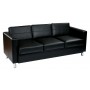 Office Star Pacific Sofa Black Faux Leather/Vinyl Fabric