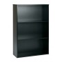 Office Star PRD3248-BLK Prado 48" 3-Shelf BookCase with 3/4" Shelves and 2 Adjustable Shelves in Black