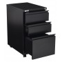 Office Star PTC22BBF-B 22" Closed Top Pedestal with Casters - File in Black