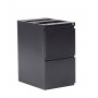 Office Star PTO22FF-B 22" Open Top Pedestal with Adjustable Glides - File in Black