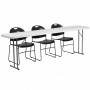 Flash Furniture RB-1896-1-GG 96'' Plastic Folding Training Table with 3 Black Plastic Stack Chairs