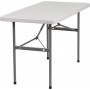 Flash Furniture 24''W x 48''L Granite White Plastic Folding Table RB-2448-GG