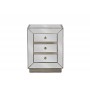 Wholesale Interiors RS2102 Currin Contemporary Mirrored 3-Drawer Nightstand