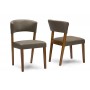 Wholesale Interiors RT281-CHR Montreal Mid-Century Dark Walnut Wood Leather Dining Chairs