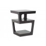Baxton Studio RT286-OCC (CT-089B-Black) Clara Modern End Table with 3-Tiered Glass Shelves in Black (Default)