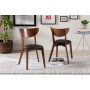 Baxton Studio RT331-CHR-Dark Walnut Sumner Mid-Century Black Faux Leather and Walnut Brown Dining Chair
