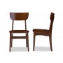 Baxton Studio RT365-CHR Netherlands Mid-Century Dark Walnut Bent Wood Dining Side Chair