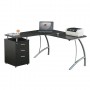 Techni Mobili RTA-4804L-ES L-Shape Corner desk with File Cabinet in Espresso