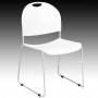 Flash Furniture HERCULES Series 880 lb. Capacity White High Density, Ultra Compact Stack Chair with White Frame RUT-188-WH-GG