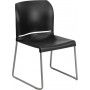 Flash Furniture HERCULES Series 880 lb. Capacity Black Full Back Contoured Stack Chair with Sled Base RUT-238A-BK-GG