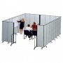ScreenFlex Interlocking Mobile Partitions 11 Panels 20'5" x 6' SCXCFSL6011DG