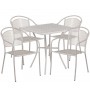 Flash Furniture CO-28SQ-03CHR4-SIL-GG 28" Square Table Set with 4 Round Back Chairs in Gray (Default)