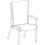 Lazboy SP14RHBWS Sparta High Back Wall Saver Right Arm Guest Chair with Seat Clean-Out