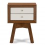 Wholesale Interiors ST-005-AT Walnut/White Warwick White Modern Accent Table and Nightstand (Default)