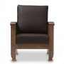 Baxton Studio SW3513-Dark Brown/Walnut-M17-CC Charlotte 1-Seater Lounge Chair (Default)