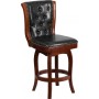 Flash Furniture TA-240126-CHY-GG 26" High Cherry Wood Stool in Black Cherry