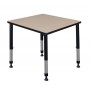 Regency TB3030BEAPBK Kee 30" Square Height Adjustable Classroom Table in Beige