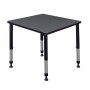 Regency TB3030GYAPBK Kee 30" Square Height Adjustable Classroom Table in Grey
