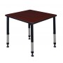 Regency TB3030MHAPBK Kee 30" Square Height Adjustable Classroom Table in Mahogany