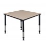 Regency TB4242BEAPBK Kee 42" Square Height Adjustable Classroom Table in Beige