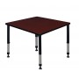 Regency TB4242MHAPBK Kee 42" Square Height Adjustable Classroom Table in Mahogany