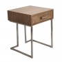 LumiSource TBE-RMN WL+SS Roman End Table Stainless Steel Silver Frame in Walnut