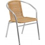 Flash Furniture TLH-020-BGE-GG Aluminum and Rattan Chair in Beige