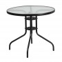 Flash Furniture TLH-070-2-GG Round Tempeglass Table in Black